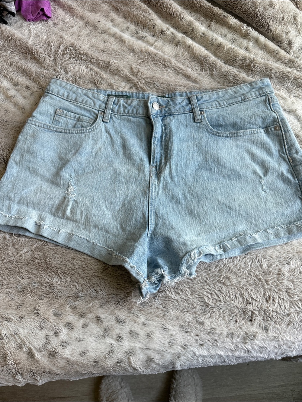 wild fable Light Blue Denim Cutoff Shorts high rise 16